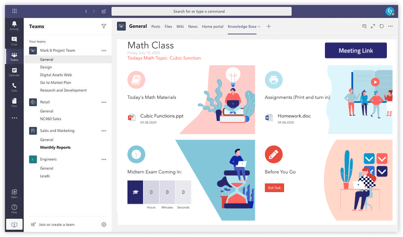 Microsoft Teams 电脑客户端屏幕共享与会议字幕交互演示